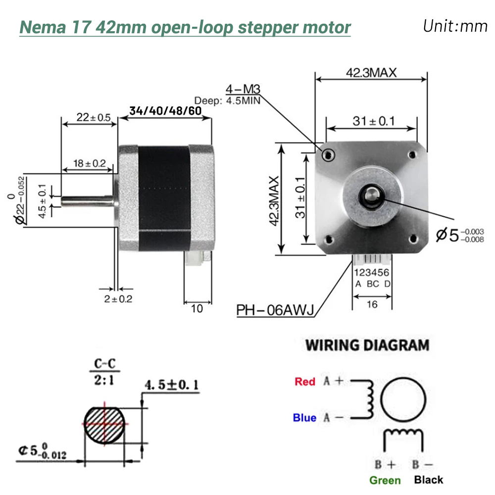 Motor paso a paso Nema17 42 de - Stepper Motor Nema17 reseña y precio